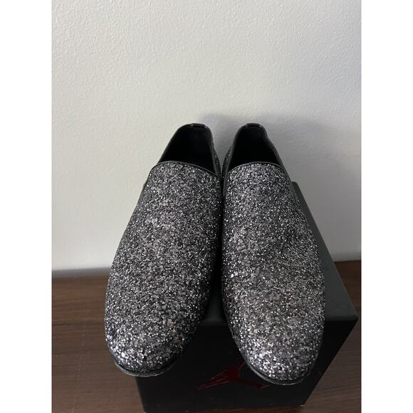 Jimmy Choo Men\'s Black Thame Black Glitter Fabric Slipper, EU 41, US 8 main image 6